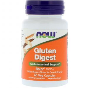 Ферменты для переваривания глютена, Gluten Digest, Now Foods, 60 капсул