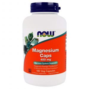 Магний аспартат, Magnesium, Now Foods, 400 мг, 180 капсу