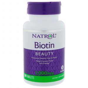 Biotină, Biotină, Natrol, Dizolvare instantanee, 1.000 mcg, 100 Tablete