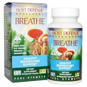 Поддержка дыхательной системы, Breathe, Fungi Perfecti, Host Defense, органик, 60 капсул