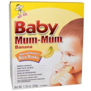 Рисовое детское печенье, банан, Baby Mum-Mum, Hot Kid, 24 шт.