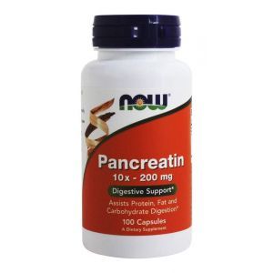 Pancreatină, Now Foods, 10X 200 mg, 100 capsule