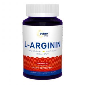 L-аргинин, L-аrginine Powerfull, Sunny Caps, 750 мг, 100 капсул