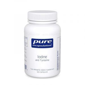 Йод и Тирозин, Iodine & Tyrosine, Pure Encapsulations, 120 капсул