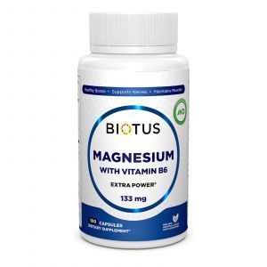 Magneziu cu Vitamina B6, Biotus, Extra Puternic, 100 Capsule