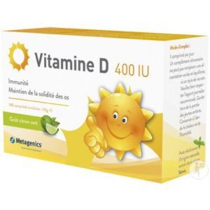 Витамин Д, Vitamin D, Metagenics, 400 МЕ, вкус лайма, 168 жевательных таблеток