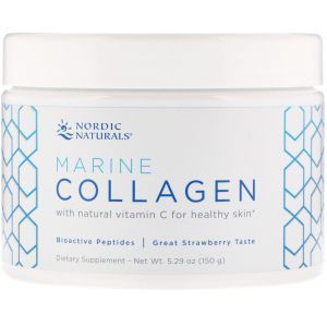 Морской коллаген, с клубничным ароматом, Marine Collagen, Nordic Naturals, 150 г