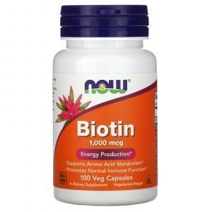 Biotină, Biotină, Now Foods, 1.000 mcg, 100 capsule vegetale