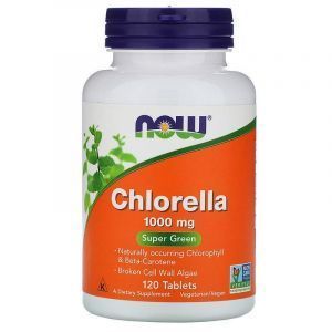 Хлорелла, Chlorella, Now Foods, 1000 мг, 120 табле
