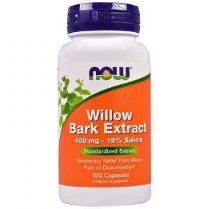 Ива, экстракт коры, (Willow Bark Extract), Now Foods, 400 мг, 100 капсул 