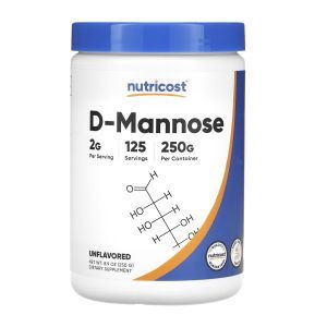 D-манноза, D-Mannose, Nutricost, без добавок, 250 г