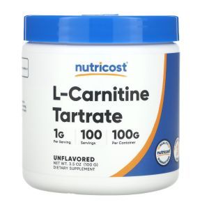 L-карнитин тартрат,  L-Carnitine Tartrate, Nutricost, 500 мг, 240 капсул