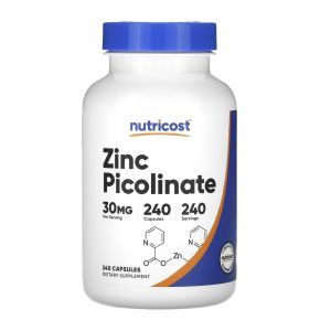 Пиколинат цинка, Zinc Picolinate, Now Foods, 50 мг, 60 капсул
