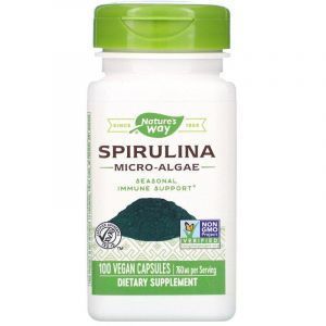 Спирулина, Spirulina, Nature's Way, микроводоросли, 760 мг, 100 капсул