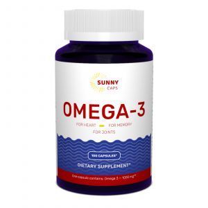 Ulei de pește Omega-3, Omega-3 Active Puternic, Capsule însorite, 1000 mg, 100 capsule moi