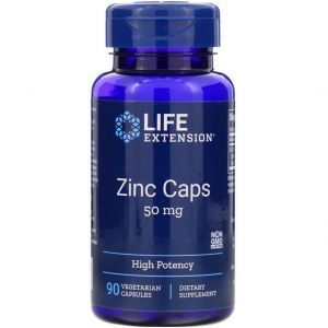Цитрат цинка, Zinc Caps, Life Extension, высокоэффективный, 50 мг, 90 кап