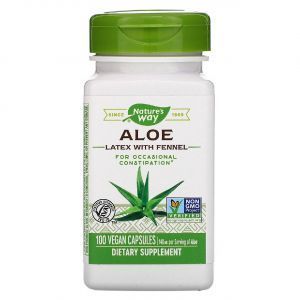 Алоэ вера с фенхелем (Aloe), Nature's Way, 140 мг, 100 капсул