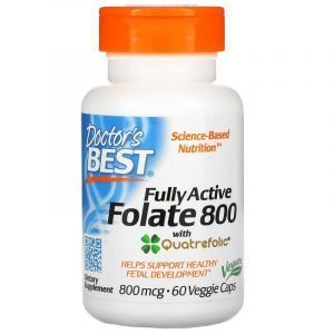 Фолат, Fully Active Folate 800, Doctor's Best, 800 мкг, 60 капсул 
