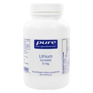 Литий (оротат), Lithium (Orotate), Pure Encapsulations, 5 мг., 180 капсул