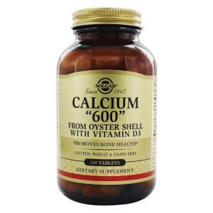 Кальций из раковин устриц, Calcium "600", Solgar, с витамином D3, 120 таблеток
