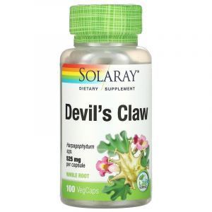 Коготь дьявола, Devil's Claw, Solaray, 525 мг, 100 вегетарианских капсул
