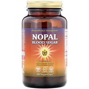 Нопал кактус, Nopal Blood Sugar, HealthForce Superfoods, 180 веганских капсул