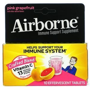 Поддержка иммунитета, вкус розового грейпфрута, Immune Support Supplement, AirBorne, 10 шипучих таблеток