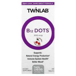 Витамин В12, B-12 Dots, Twinlab, 500 мкг, 250 таблеток