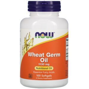 Масло зародышей пшеницы, Wheat Germ Oil, Now Foods, 1130 мг, 100 гелевых капсул
