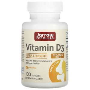 Витамин Д3, Vitamin D3, Jarrow Formulas, 2500 МЕ, 100 капсул