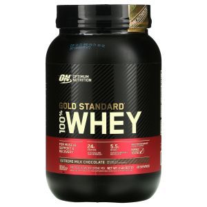 Протеин сывороточный,  Gold Standard 100% Whey, Optimum Nutrition, молочный шоколад Extreme, 907 г