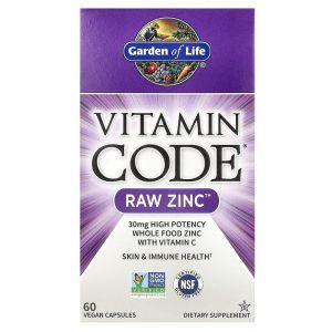 Zinc brut cu vitamina C, Cod de vitamine, Zinc brut, Grădina vieții, Cod de vitamine, 60 de capsule