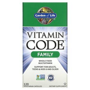 Мультивитамины, Multivitamin, Garden of Life, Vitamin Code, для всей семьи, 120 вегетарианских капсул