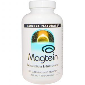 Магний L-треонат, Source Naturals, 667 мг, 180 капсул