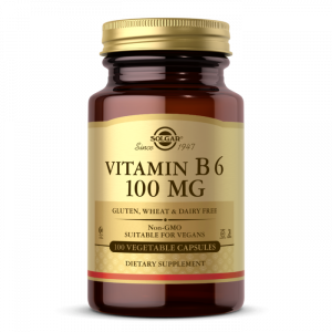 Витамин В6, Vitamin B6, Solgar, 100 мг, 100 вегетарианских капсул
