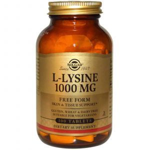 L- лизин, Solgar, 1000 мг, 100 таблето