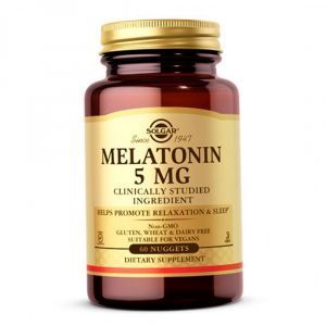 Мелатонин, Melatonin, Solgar, 5 мг, 60 жевательных таблеток