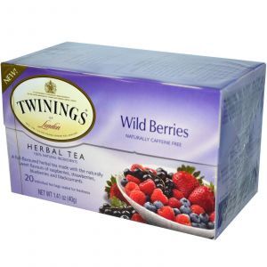 Травяной чай, Herbal Tea, дикие ягоды, Twinings, 20 пакетиков, 40 г
